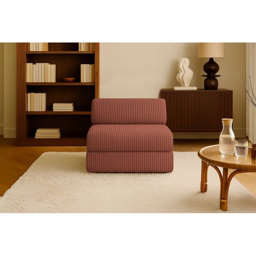 Fauteuil Modulable Et Convertible - Velours Côtelé XL - Terracotta