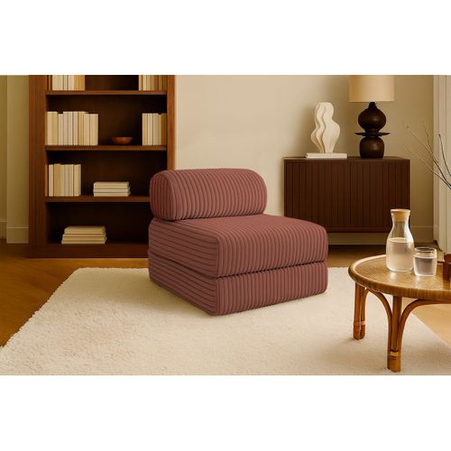 Fauteuil Modulable Et Convertible - Velours Côtelé XL - Terracotta