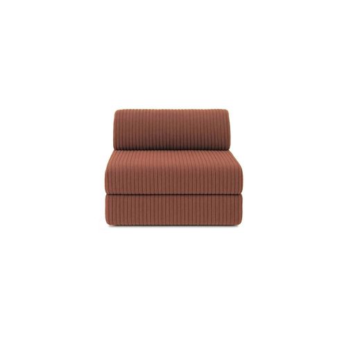 Fauteuil Modulable Et Convertible - Velours Côtelé XL - Terracotta