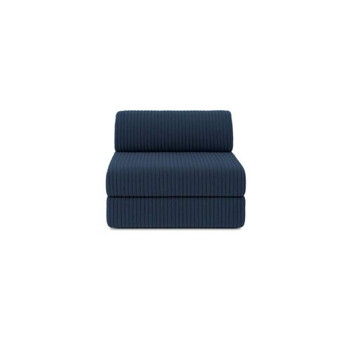 Canapé Droit Convertible 4 Places - Velours Côtelé XL - Bleu