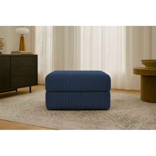 Pouf Modulable Et Convertible - Velours Côtelé XL - Bleu