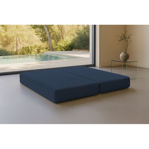Méridienne Modulable Et Convertible - Velours Côtelé XL - Bleu