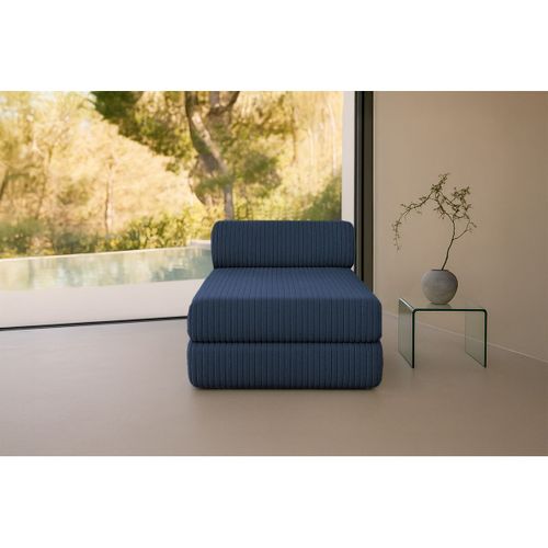 Méridienne Modulable Et Convertible - Velours Côtelé XL - Bleu