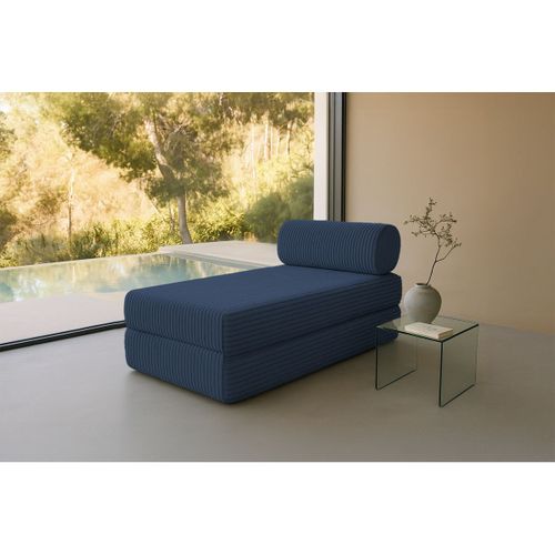 Méridienne Modulable Et Convertible - Velours Côtelé XL - Bleu