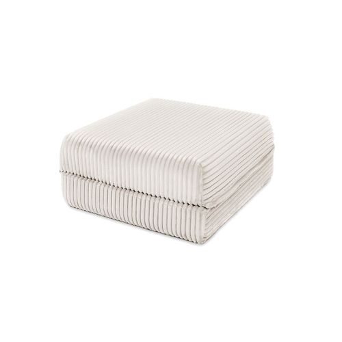 Pouf Modulable Et Convertible - Velours Côtelé XL - Blanc