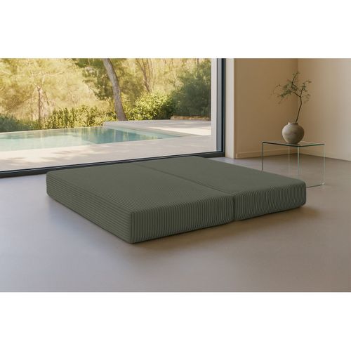 Méridienne Modulable Et Convertible - Velours Côtelé XL - Vert