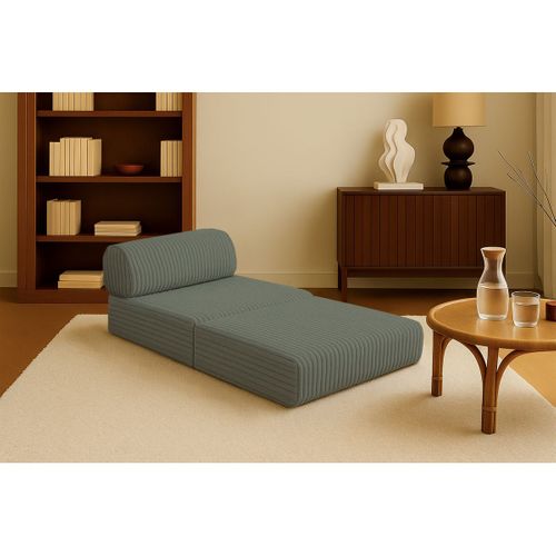 Fauteuil Modulable Et Convertible - Velours Côtelé XL - Vert