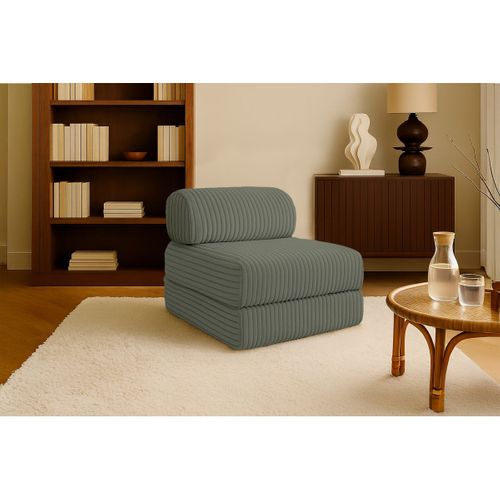 Fauteuil Modulable Et Convertible - Velours Côtelé XL - Vert