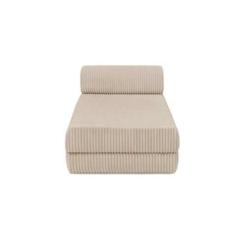 Canapé D'angle Convertible 6,5 Places - Velours Côtelé XL - Beige
