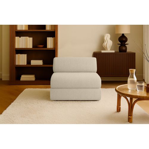 Fauteuil Modulable Et Convertible - Velours Côtelé XL - Beige