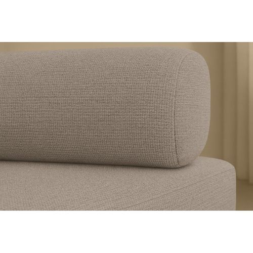 Canapé Droit Convertible 3 Places - Tissu Lisse - Taupe