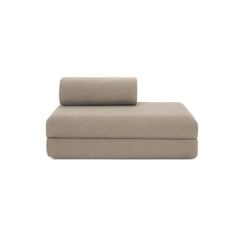 Canapé Droit Convertible 5 Places - Tissu Lisse - Taupe