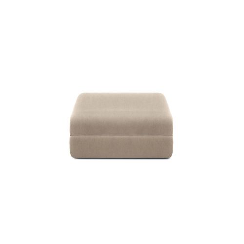 Pouf Modulable Et Convertible - Tissu Lisse - Taupe
