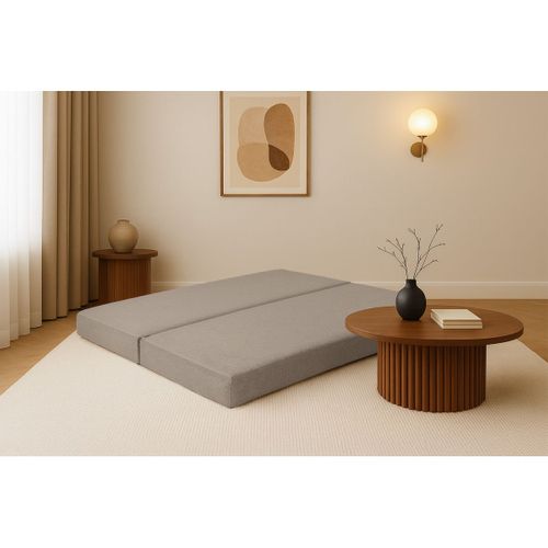 Méridienne Modulable Et Convertible - Tissu Lisse - Taupe