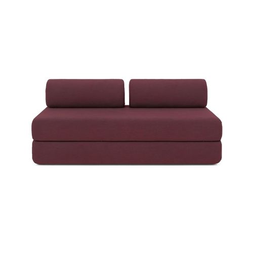 Canapé D'angle Convertible 6,5 Places - Tissu Lisse - Rouge
