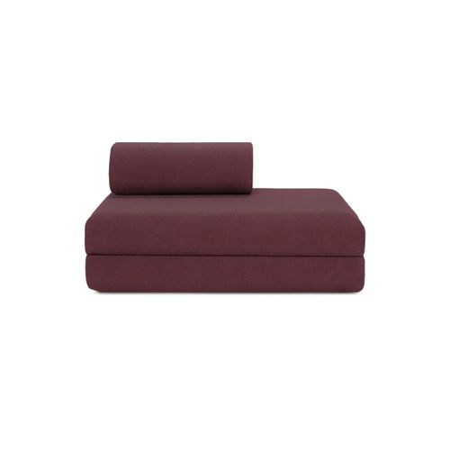 Canapé Droit Convertible 3 Places - Tissu Lisse - Rouge