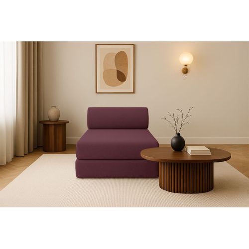 Méridienne Modulable Et Convertible - Tissu Lisse - Rouge