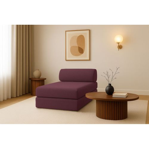 Méridienne Modulable Et Convertible - Tissu Lisse - Rouge