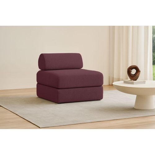 Fauteuil Modulable Et Convertible - Tissu Lisse - Rouge