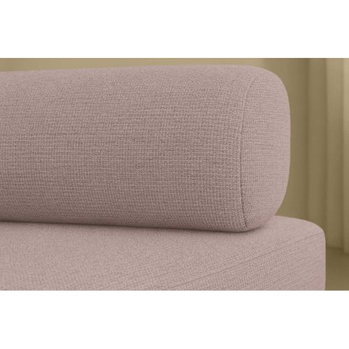 Canapé Droit Convertible 5 Places - Tissu Lisse - Rose
