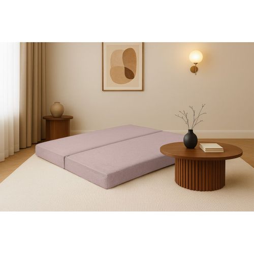 Méridienne Modulable Et Convertible - Tissu Lisse - Rose