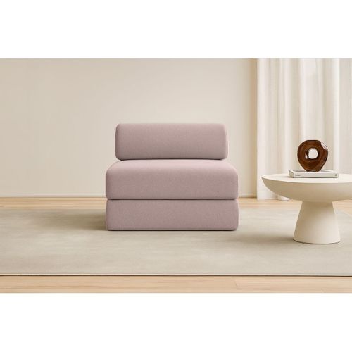 Fauteuil Modulable Et Convertible - Tissu Lisse - Rose