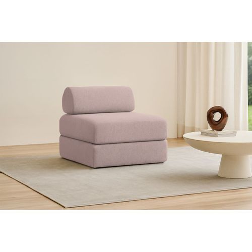 Fauteuil Modulable Et Convertible - Tissu Lisse - Rose