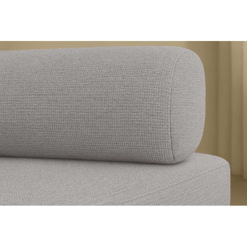 Canapé D'angle Convertible 6,5 Places - Tissu Lisse - Gris Clair