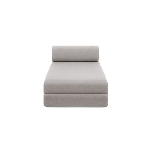 Canapé D'angle Convertible 5 Places - Tissu Lisse - Gris Clair