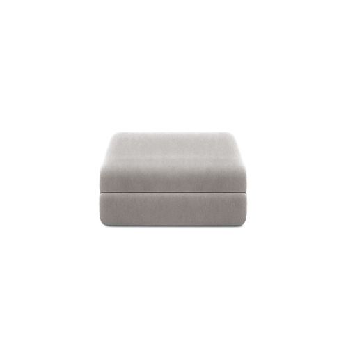 Pouf Modulable Et Convertible - Tissu Lisse - Gris Clair
