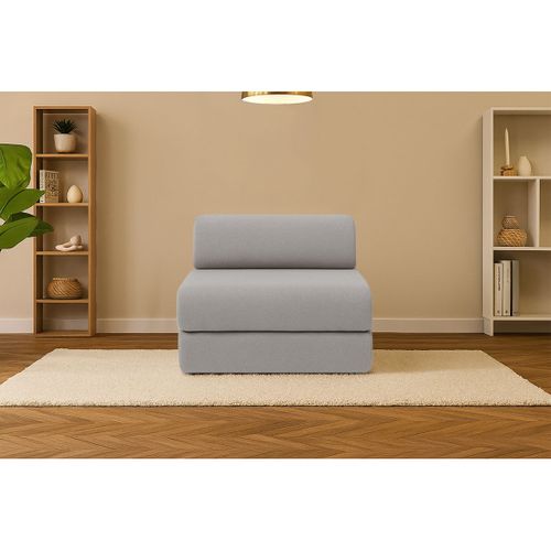 Fauteuil Modulable Et Convertible - Tissu Lisse - Gris Clair