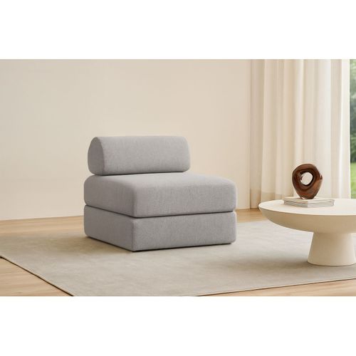 Fauteuil Modulable Et Convertible - Tissu Lisse - Gris Clair