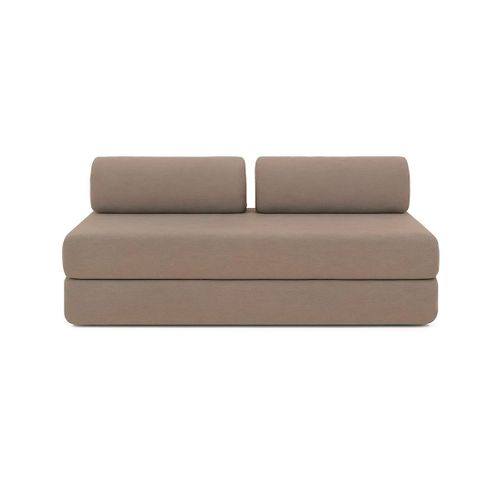 Canapé D'angle Convertible 4 Places - Tissu Lisse - Marron