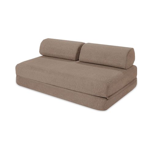 Canapé D'angle Convertible 4 Places - Tissu Lisse - Marron