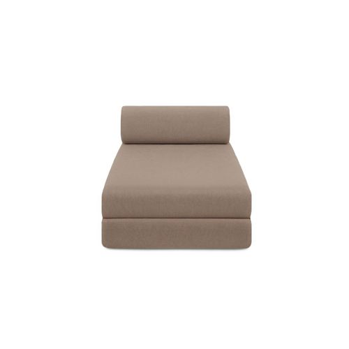 Canapé D'angle Convertible 6,5 Places - Tissu Lisse - Marron