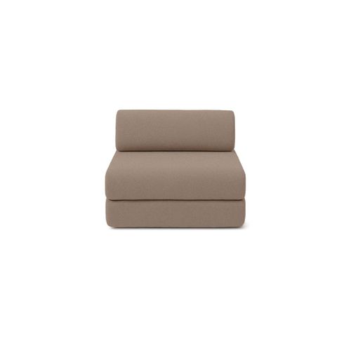 Canapé Droit Convertible 3 Places - Tissu Lisse - Marron