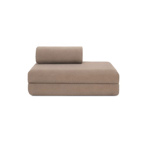 Canapé Droit Convertible 5 Places - Tissu Lisse - Marron