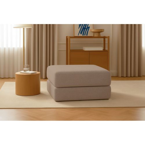 Pouf Modulable Et Convertible - Tissu Lisse - Marron