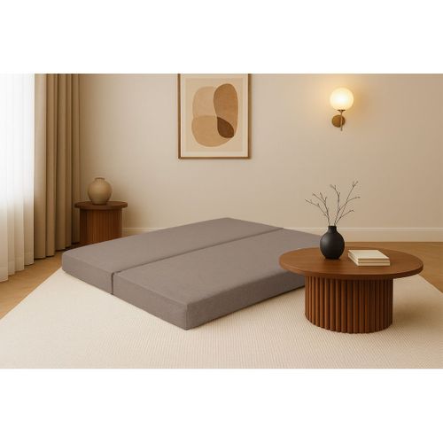 Méridienne Modulable Et Convertible - Tissu Lisse - Marron