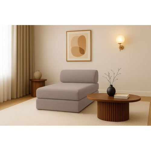Méridienne Modulable Et Convertible - Tissu Lisse - Marron