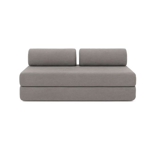 Canapé D'angle Convertible 6,5 Places - Tissu Lisse - Gris