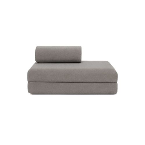 Canapé Droit Convertible 3 Places - Tissu Lisse - Gris