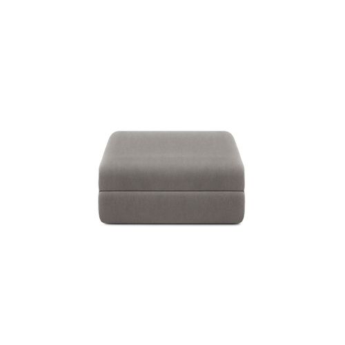 Pouf Modulable Et Convertible - Tissu Lisse - Gris