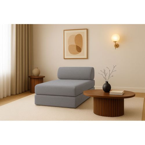 Méridienne Modulable Et Convertible - Tissu Lisse - Gris