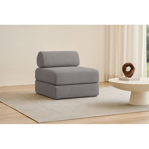Fauteuil Modulable Et Convertible - Tissu Lisse - Gris
