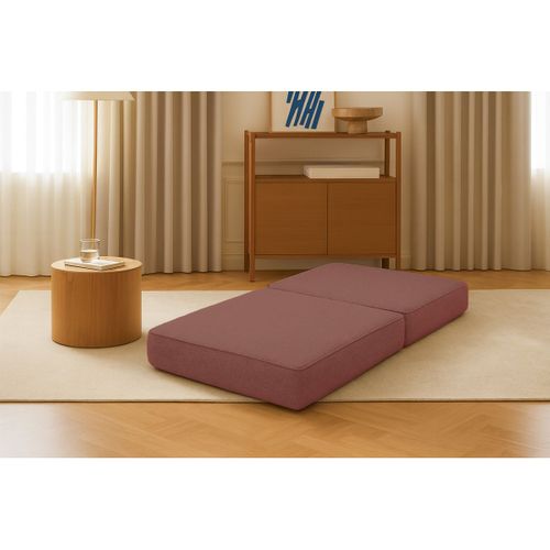 Pouf Modulable Et Convertible - Tissu Lisse - Terracotta