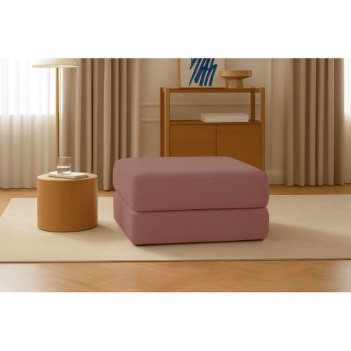 Pouf Modulable Et Convertible - Tissu Lisse - Terracotta