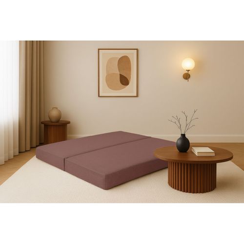 Méridienne Modulable Et Convertible - Tissu Lisse - Terracotta