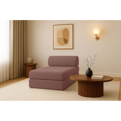 Méridienne Modulable Et Convertible - Tissu Lisse - Terracotta