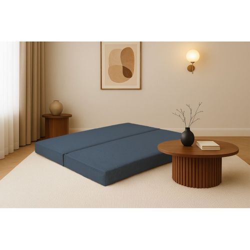 Méridienne Modulable Et Convertible - Tissu Lisse - Bleu